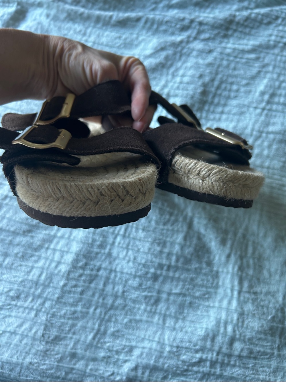 Haute Hippie Leather Strap Sandals Gold Buckle Size 7M - Picture 5 of 6